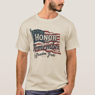 Camiseta 🇺 🇸 Honra e Lembrança - Desenho do Dia Memorial