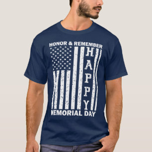 Camiseta Honra Lembre-Se Feliz Dia Memorial Bandeira Dos Eu