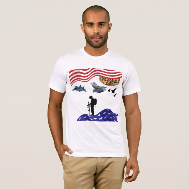 Camiseta Honra no dia da memória branco (Frente Completa)