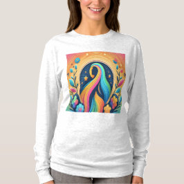 Camiseta Honra o amor dela, a manga longa básica das mulher