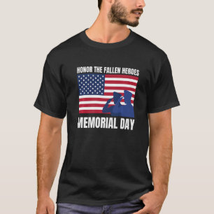 Camiseta Honra O Memorial Fallen Heroes Day Vintage Flag