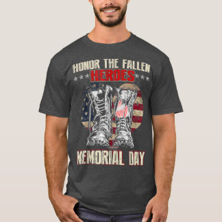 Camiseta Honra O Memorial Fallen Heroes Day Vintage Flag