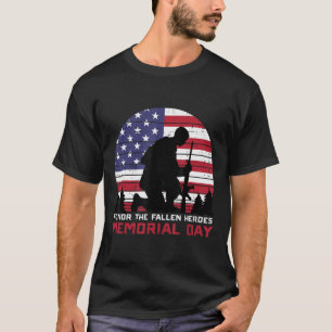 Camiseta Honra O Memorial Fallen Heroes Dia dos EUA Bandeir