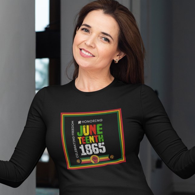 Camiseta Honrando 18 de junho de 1865 - Celebrando a Liberd (Criador carregado)