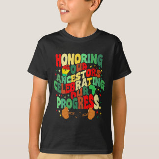 Camiseta Honrando Nossos Ancestrais Celebrando Nosso Progre