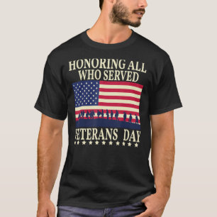 Camiseta Honrando todos que serviram a bandeira do Dia dos