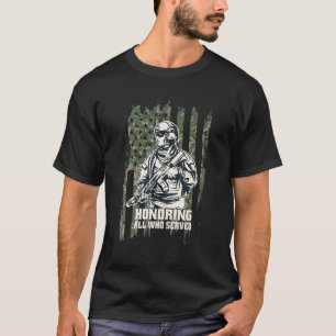 Camiseta Honrando Todos Que Serviram Veteranos Dia Dos Eua