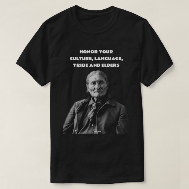 Camiseta Honre Sua Tribo de Linguagem de Cultura e Nativos (Frente do Design)