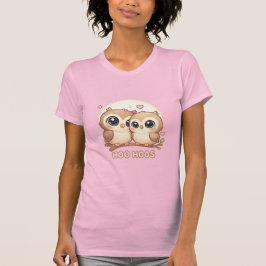 Camiseta HOO HOOS – Cute Chibi Owl Pair Under Moon