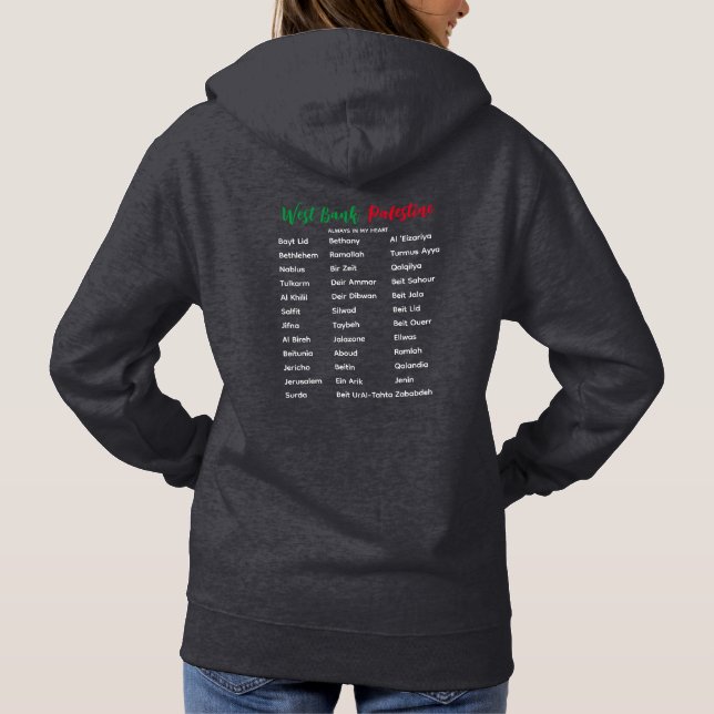 Camiseta Hoodie Adulto das Cidades da Cisjordânia (Verso)