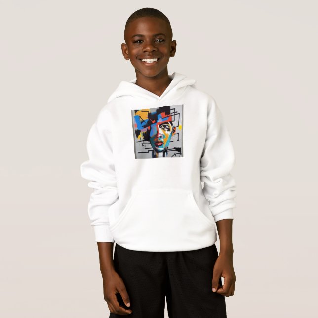 Camiseta Hoodie art abstrait (Frente Completa)