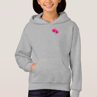 Camiseta Hoodie azul escuro do Zipper com corações