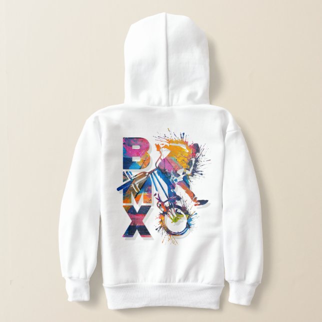 Camiseta Hoodie Bmx Colorida - Bmx Bike (Postura das costas)