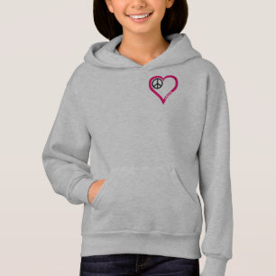 Camiseta Hoodie branco do fecho de correr da menina do