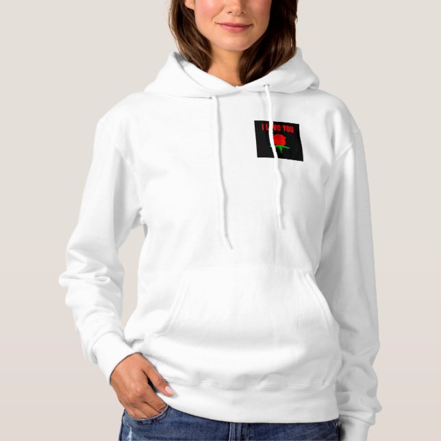 Camiseta Hoodie branco do fecho de correr das mulheres da (Frente)