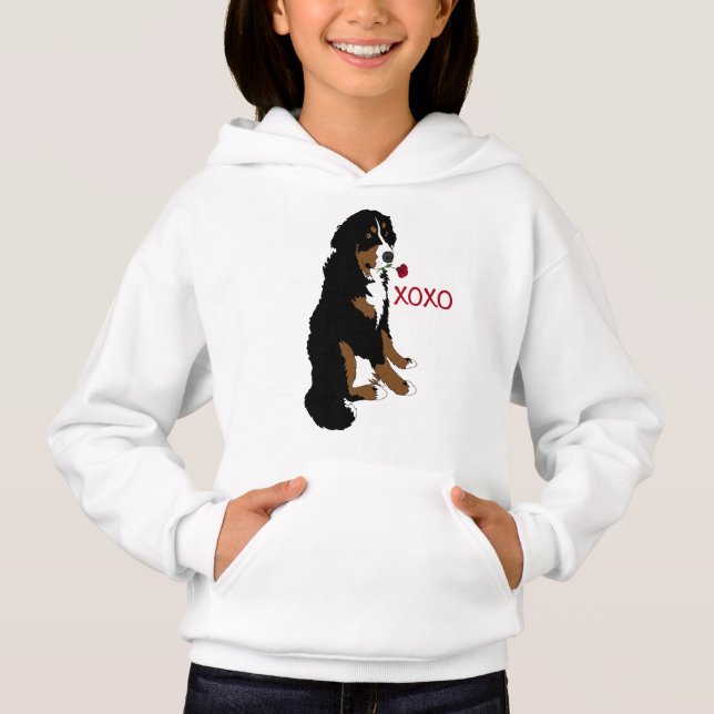 Camiseta Hoodie, Cachorro da Montanha Bernesa (Frente)