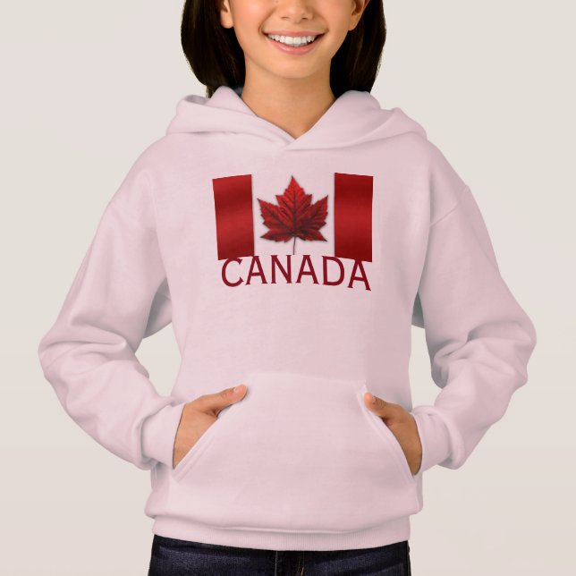 Camiseta Hoodie Canada Flag Kid no Canadá Souvenir (Frente)