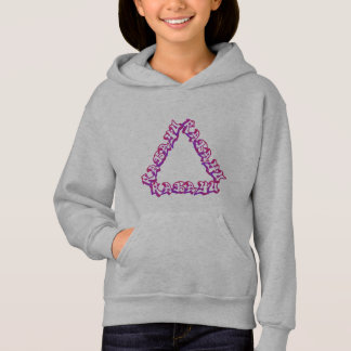 Camiseta Hoodie com design de tipografia triangular