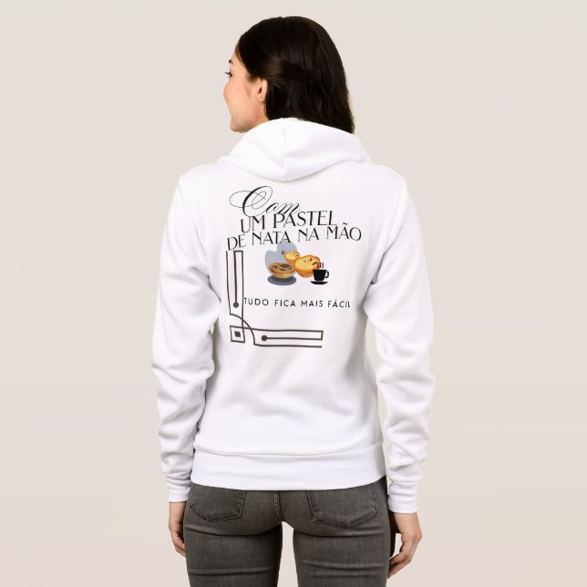 Camiseta Hoodie com um pastel de nata (Parte Traseira Completa)