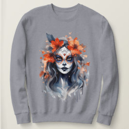 Camiseta Hoodie com uma bruxa fofa para o Halloween