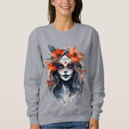 Camiseta Hoodie com uma bruxa fofa para o Halloween