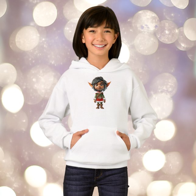 Camiseta Hoodie da Elf de Natal Quiet Girl (Criador carregado)