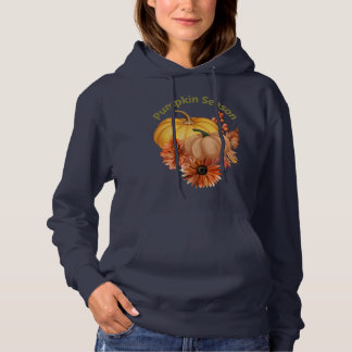Camiseta Hoodie da estação de abóbora com flores de outono