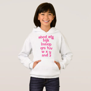 Camiseta Hoodie da garota da canção do alfabeto