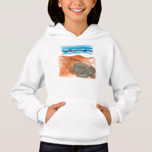 Camiseta Hoodie da Garota da Praia da Tartaruga do Mar Dive