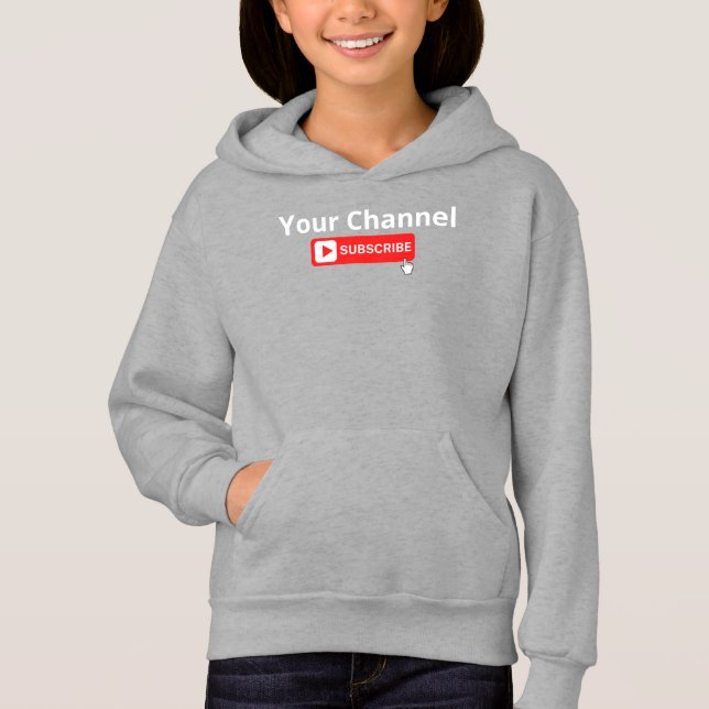 Camiseta Hoodie de assinatura de canal personalizado (Frente)