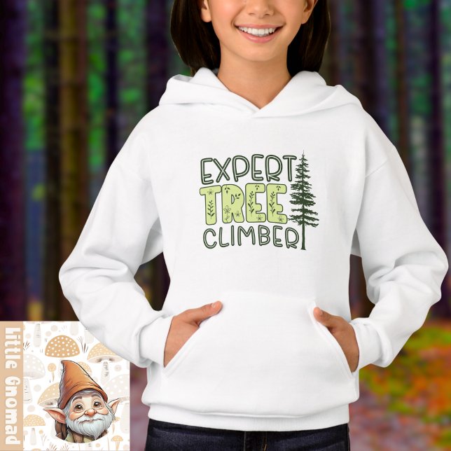 Camiseta Hoodie de Aventura ao Ar Exterior do Árvore Trekki (Little Gnomad - Tree Trekking Climber Outdoor Adventure Hoodie)