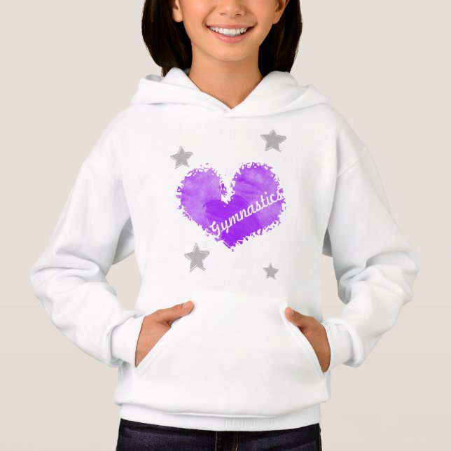 Camiseta Hoodie de caída das meninas da ginástica do (Frente)