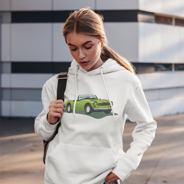 Camiseta Hoodie De Carro Verde Retro Convertível (Criador carregado)