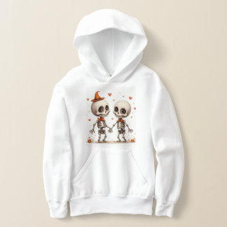 Camiseta Hoodie de Casal de esqueleto