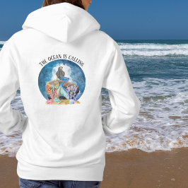 Camiseta Hoodie De Cor Da Água Da Sereia Azul