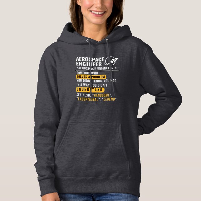 Camiseta Hoodie de definição de Engenheiro aeroespacial (Frente)