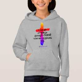 Camiseta Hoodie de garotas Philippians 4:13