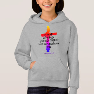 Camiseta Hoodie de garotas Philippians 4:13