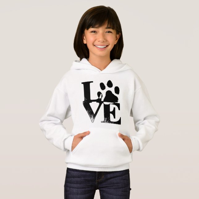 Camiseta Hoodie de impressão de pata (Frente Completa)