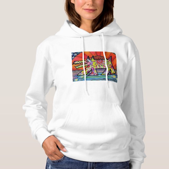 Camiseta Hoodie de mulheres sungueiras (Frente)