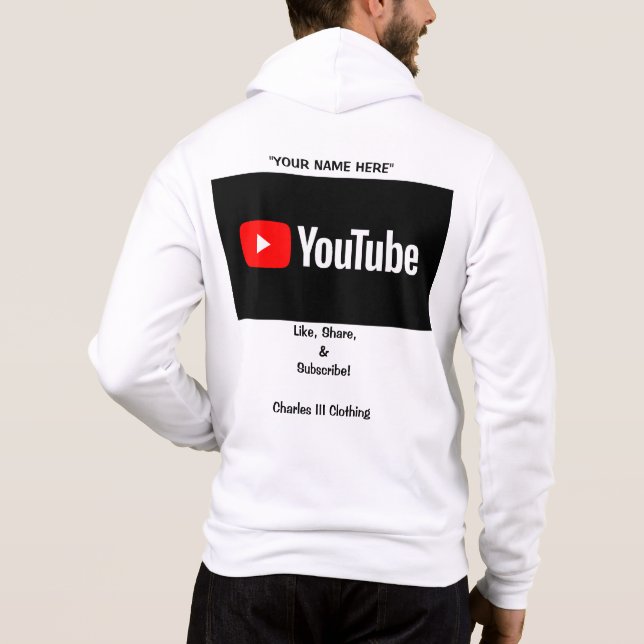 Camiseta Hoodie de propaganda do YouTube (Verso)