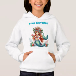 Camiseta Hoodie De Sereias De Natal - Texto Editável