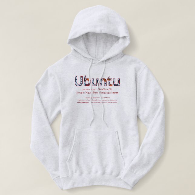 Camiseta Hoodie de "Ubuntu" (Frente do Design)