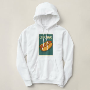 Camiseta Hoodie, de uso feminino, com o logotipo do Hot Dog