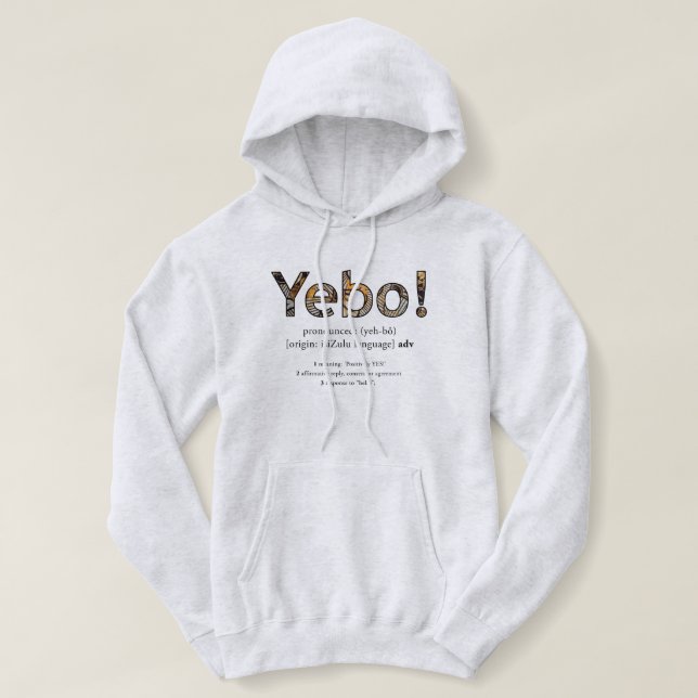 Camiseta Hoodie de "Yebo" (Frente do Design)