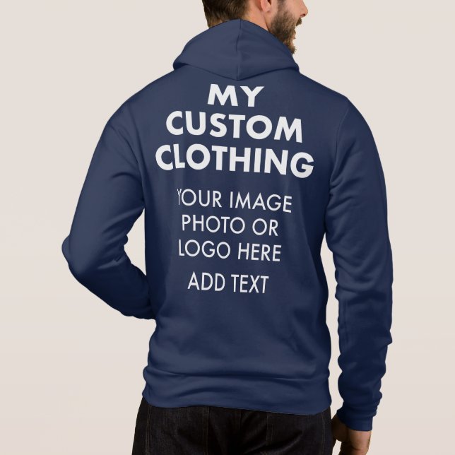 Camiseta HOODIE DE ZIP DE CHEIO Personalizado Para HOMENS - (Verso)