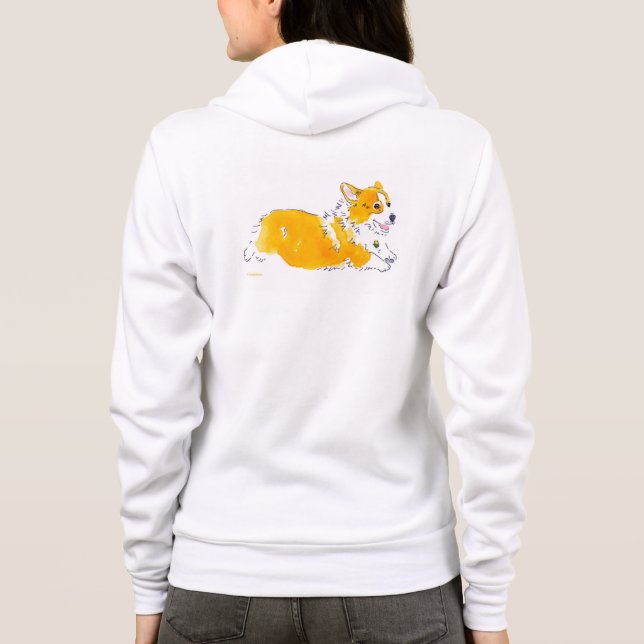 Camiseta Hoodie do Corgi do vôo (Verso)