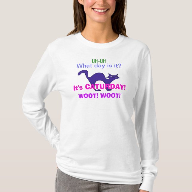 Camiseta Hoodie do dia de CATURDAY (Frente)