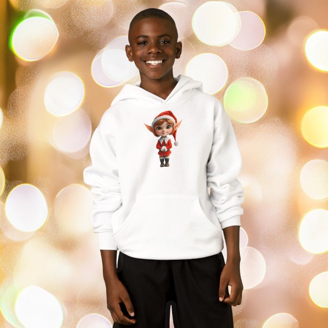 Camiseta Hoodie do Elf Boy de Natal Perky (Criador carregado)