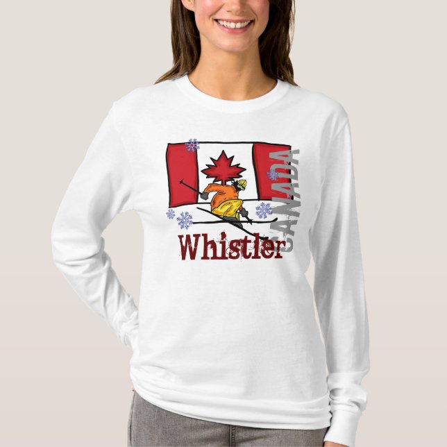 Camiseta Hoodie do esqui de Canadá do assobiador (Frente)
